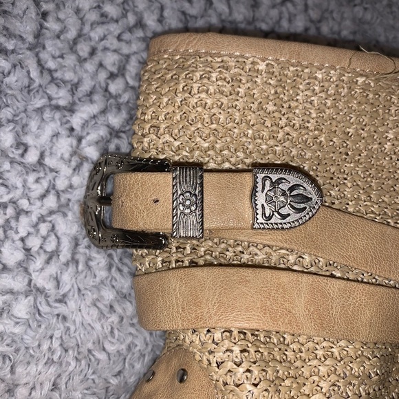 Moow flat moccasin style wrap around belt with buckle Beige size 40/US 8 - Picture 4 of 8